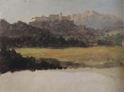 Frederic E.Church Salzburg,Austria,View of the Castle Germany oil painting artist